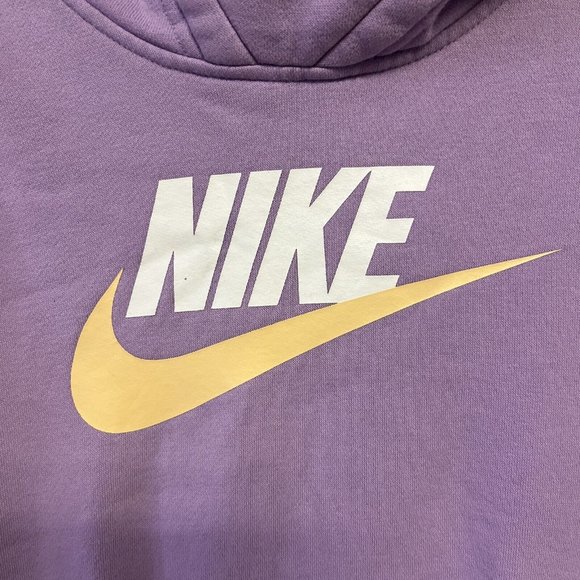 Nike Purple Long Sleeve Graphic Print Hoodie Pullover Sweatshirt Kids' Size M - Picture 3 of 7